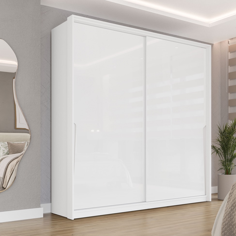 Guarda-Roupa Casal Porto 2 Portas 2 Gavetas Branco