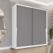 Guarda-Roupa Casal Porto 2 Portas 2 Gavetas Branco e Cinza