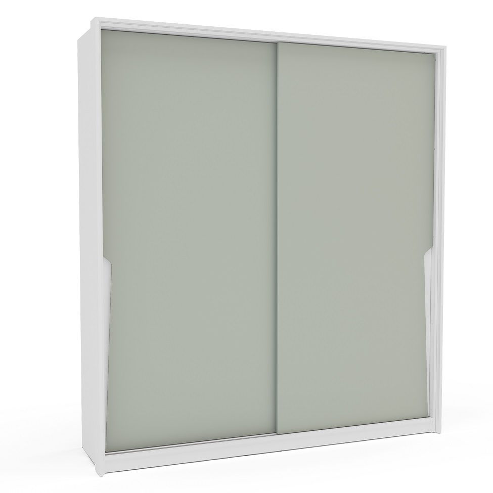 Guarda-Roupa Casal Porto 2 Portas 2 Gavetas Branco e Verde