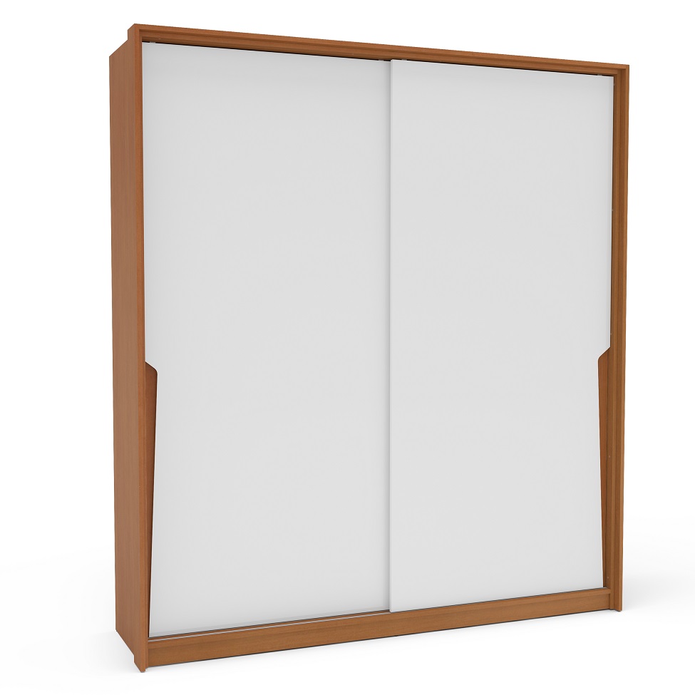 Guarda-Roupa Casal Porto 2 Portas 2 Gavetas Freijó Branco