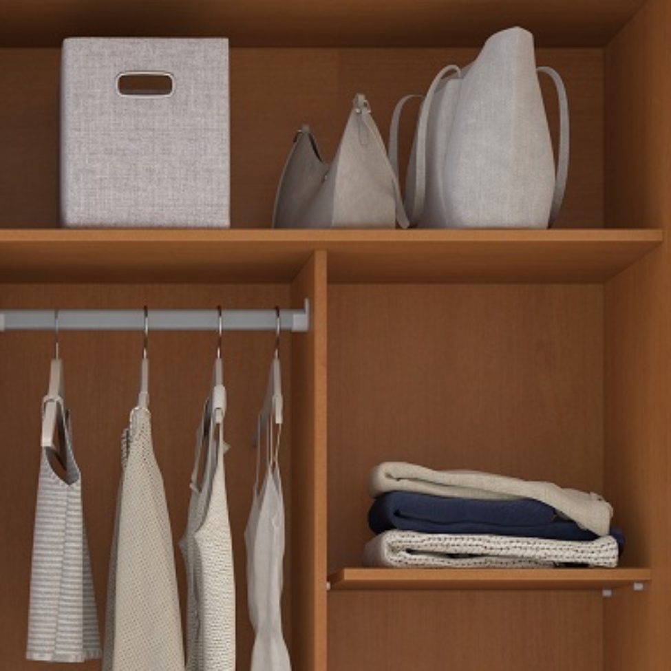 Guarda-Roupa Casal Porto 2 Portas 2 Gavetas Freijó e Azul