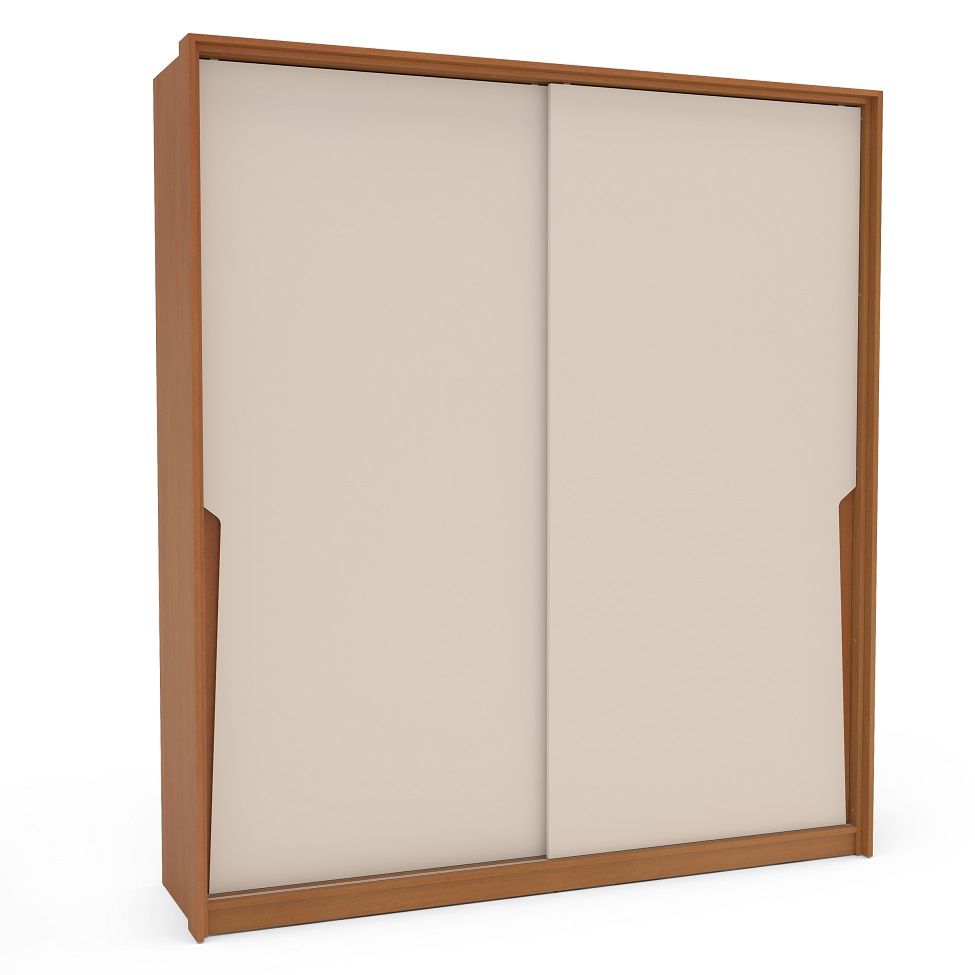 Guarda-Roupa Casal Porto 2 Portas 2 Gavetas Freijó e Creme