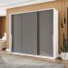 Guarda-Roupa Casal Porto 3 Portas 4 Gavetas Branco e Cinza