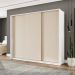 Guarda-Roupa Casal Porto 3 Portas 4 Gavetas Branco e Creme