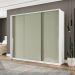 Guarda-Roupa Casal Porto 3 Portas 4 Gavetas Branco e Verde