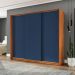 Guarda-Roupa Casal Porto 3 Portas 4 Gavetas Freijó e Azul