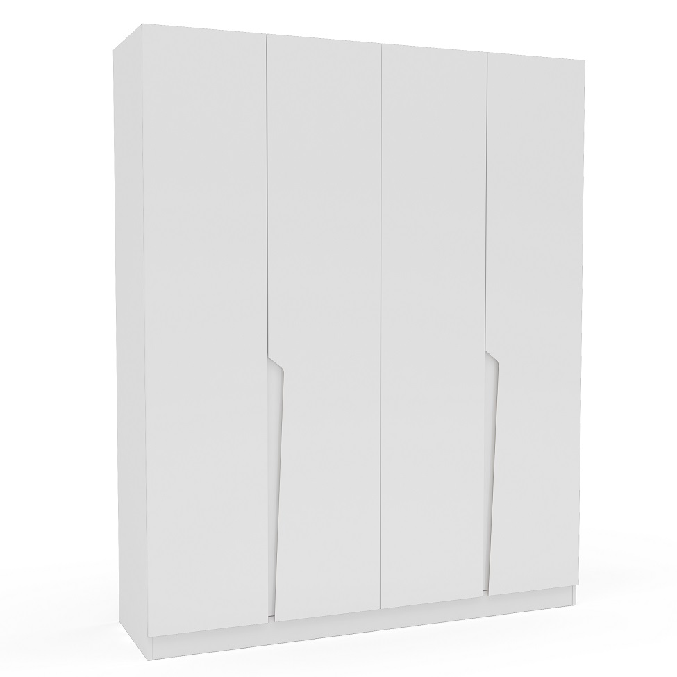 Guarda-Roupa Casal Porto 4 Portas 4 Gavetas Branco