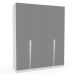 Guarda-Roupa Casal Porto 4 Portas 4 Gavetas Branco e Cinza
