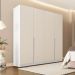 Guarda-Roupa Casal Porto 4 Portas 4 Gavetas Branco e Creme