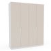 Guarda-Roupa Casal Porto 4 Portas 4 Gavetas Branco e Creme