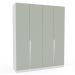 Guarda-Roupa Casal Porto 4 Portas 4 Gavetas Branco e Verde