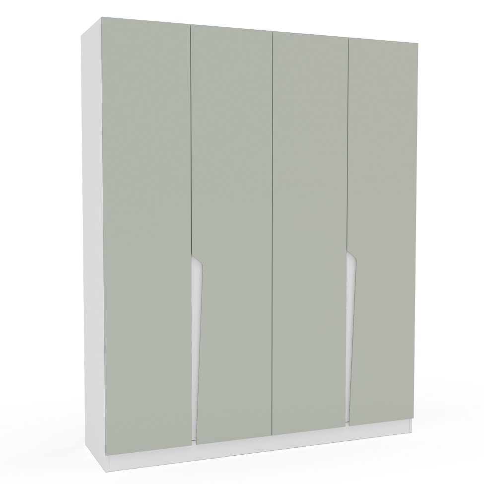 Guarda-Roupa Casal Porto 4 Portas 4 Gavetas Branco e Verde
