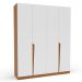 Guarda-Roupa Casal Porto 4 Portas 4 Gavetas Freijó e Branco