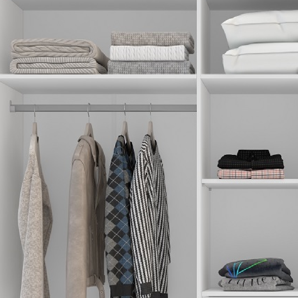 Guarda-Roupa Casal Porto 6 Portas 4 Gavetas Branco e Azul