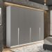 Guarda-Roupa Casal Porto 6 Portas 4 Gavetas Branco e Cinza