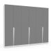 Guarda-Roupa Casal Porto 6 Portas 4 Gavetas Branco e Cinza