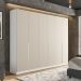 Guarda-Roupa Casal Porto 6 Portas 4 Gavetas Branco e Creme