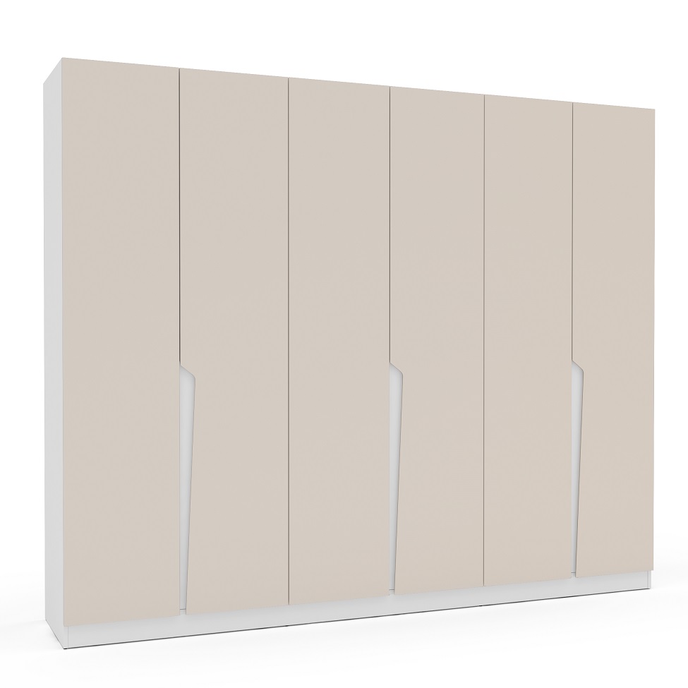 Guarda-Roupa Casal Porto 6 Portas 4 Gavetas Branco e Creme