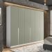 Guarda-Roupa Casal Porto 6 Portas 4 Gavetas Branco e Verde