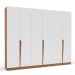Guarda-Roupa Casal Porto 6 Portas 4 Gavetas Freijó e Branco