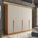Guarda-Roupa Casal Porto 6 Portas 4 Gavetas Freijó e Creme