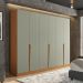 Guarda-Roupa Casal Porto 6 Portas 4 Gavetas Freijó e Verde