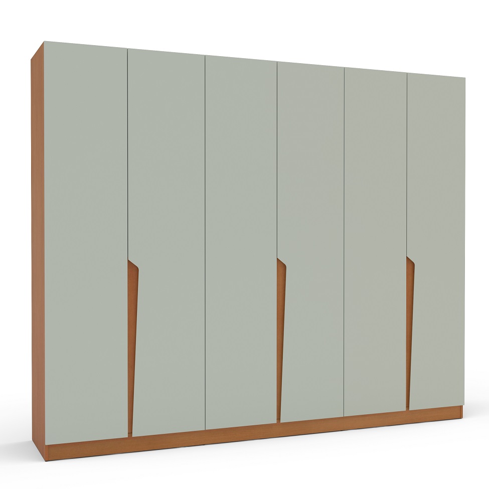 Guarda-Roupa Casal Porto 6 Portas 4 Gavetas Freijó e Verde
