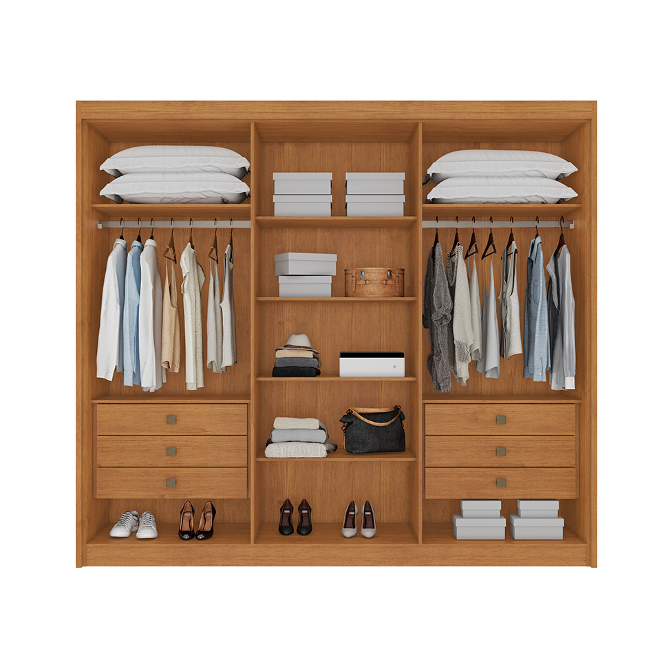 Guarda-Roupa Casal Portugal 6 Portas 6 Gavetas Cinamomo