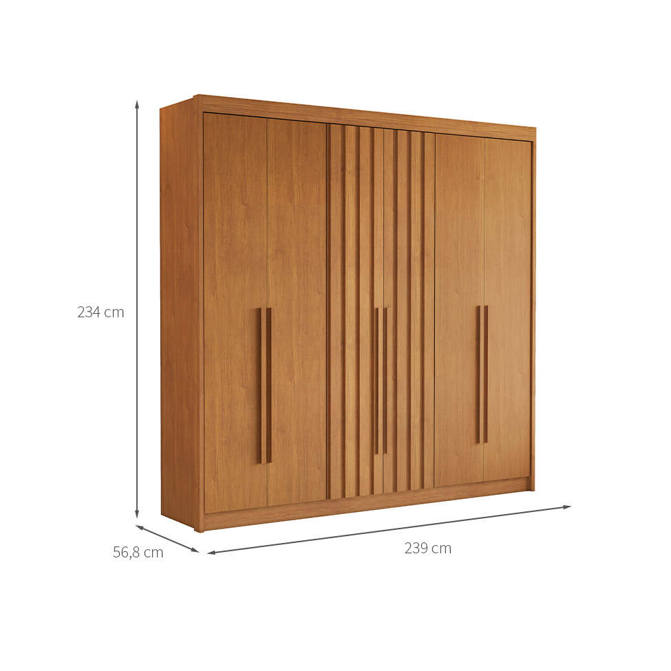 Guarda-Roupa Casal Portugal 6 Portas 6 Gavetas Cinamomo