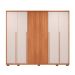 Guarda-Roupa Casal Poseidon Ripado 6 Portas 6 Gavetas Freijó e Off White