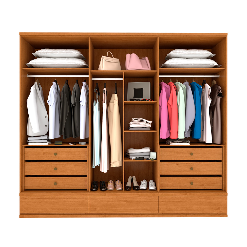 Guarda-Roupa Casal Positano 6 PT 9 GV Cinamomo