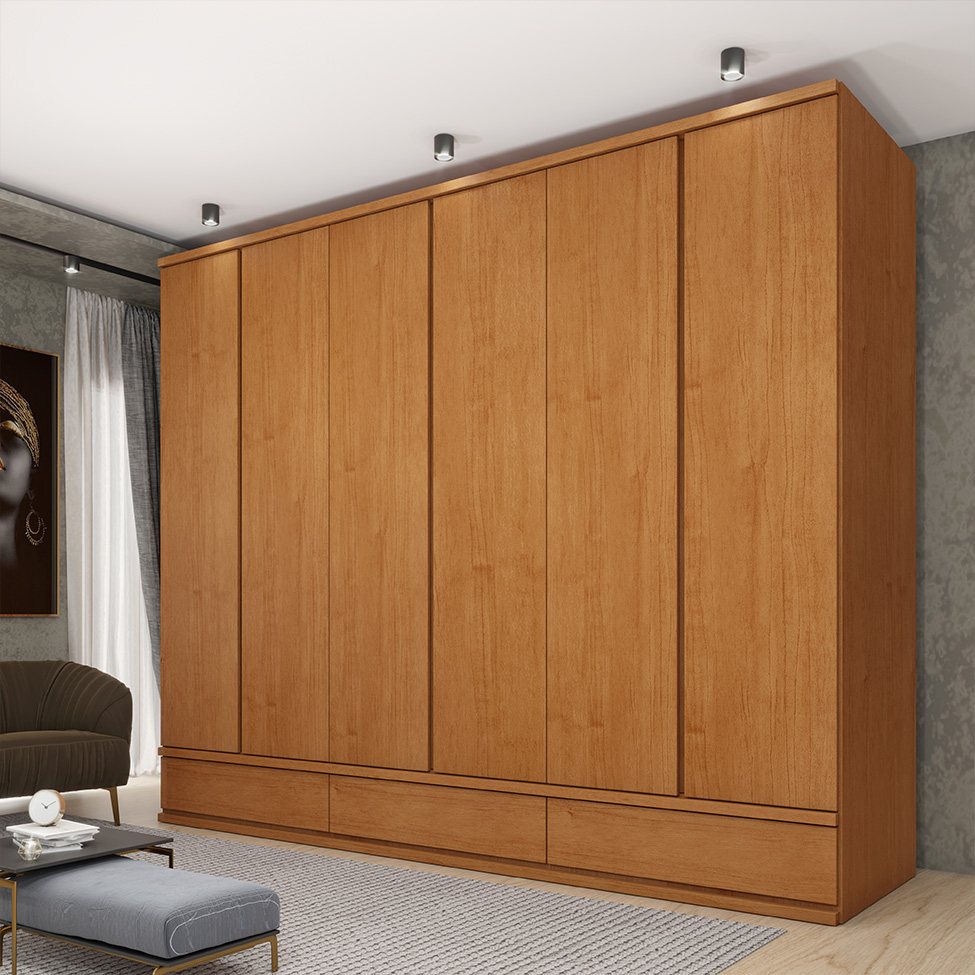 Guarda-Roupa Casal Positano 6 PT 9 GV Cinamomo