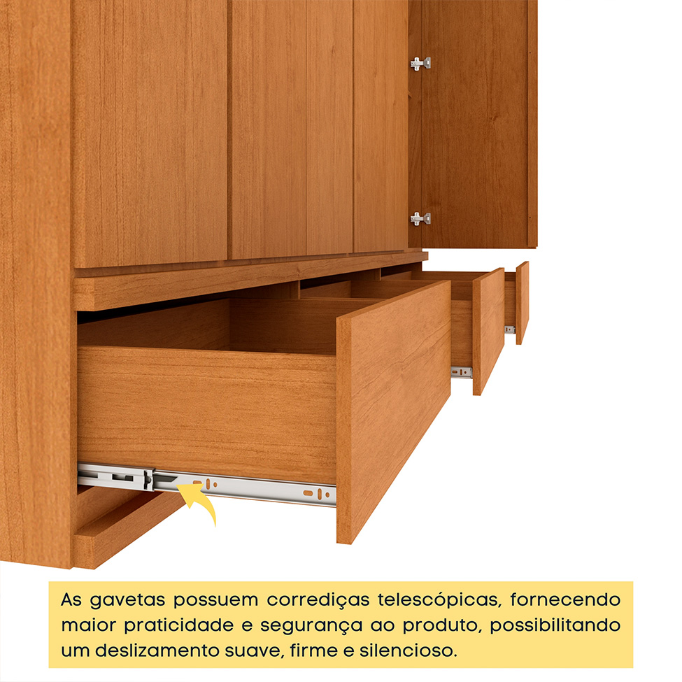 Guarda-Roupa Casal Positano 6 Portas 9 Gavetas Cinamomo