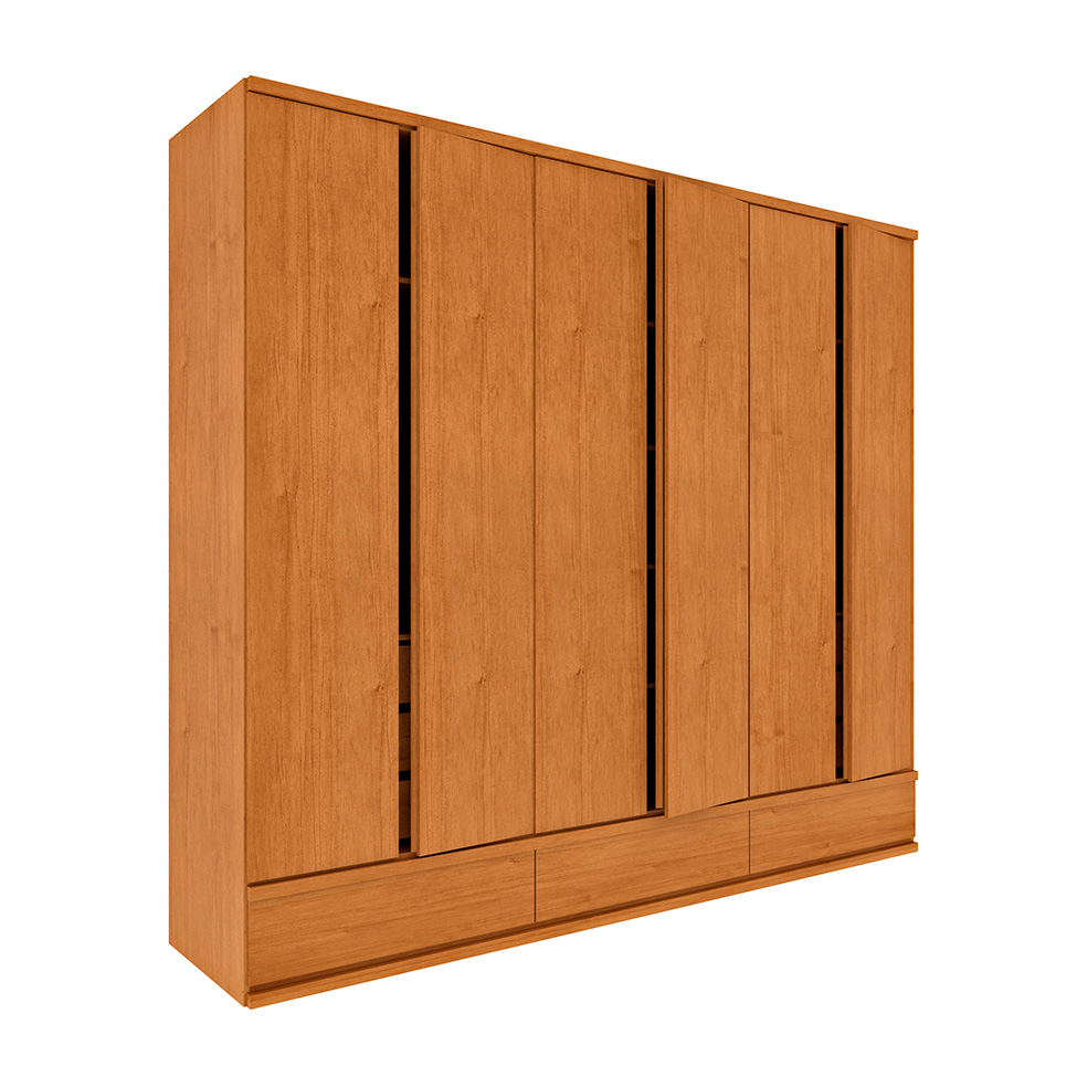 Guarda-Roupa Casal Positano 6 Portas 9 Gavetas Cinamomo
