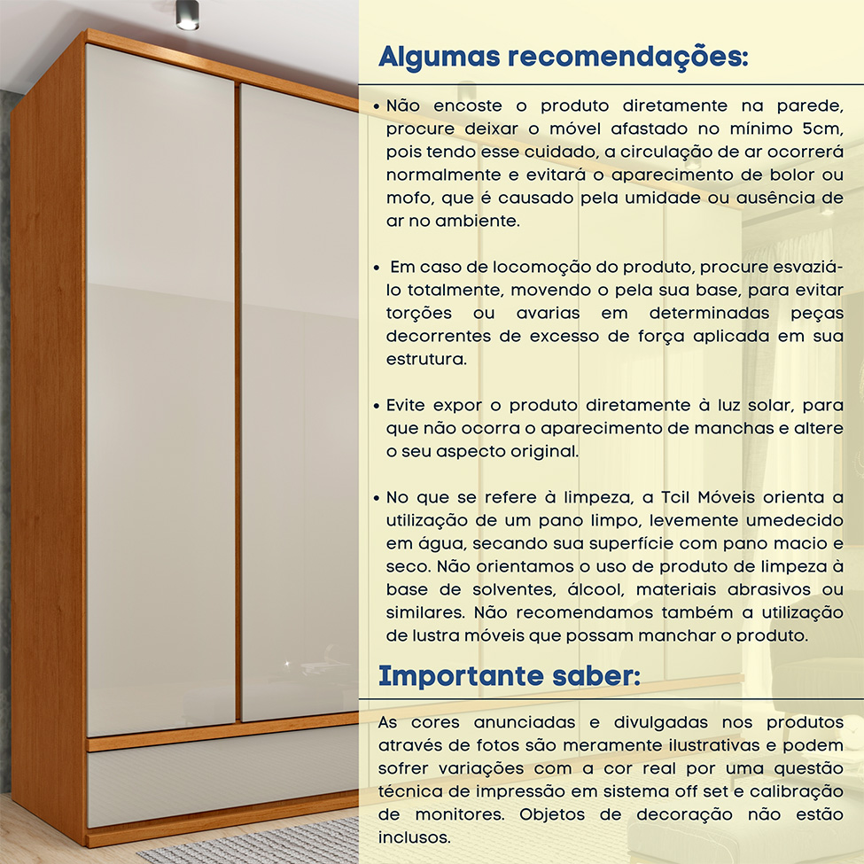 Guarda-Roupa Casal Positano 6 Portas 9 Gavetas Cinamomo e Off White