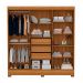 Guarda-Roupa Casal Prático 6 Portas 3 Gavetas Amêndoa e Off White