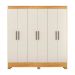 Guarda-Roupa Casal Prático 6 Portas 3 Gavetas Cinamon e Off White