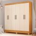 Guarda-Roupa Casal Prático 6 Portas 3 Gavetas Cinamon e Off White