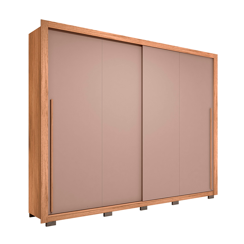 Guarda-Roupa Casal Praticus 2 Portas 4 Gavetas Buriti e Fendi