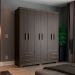Guarda-Roupa Casal Primacy 6 Portas 4 Gavetas Capuccino Wood
