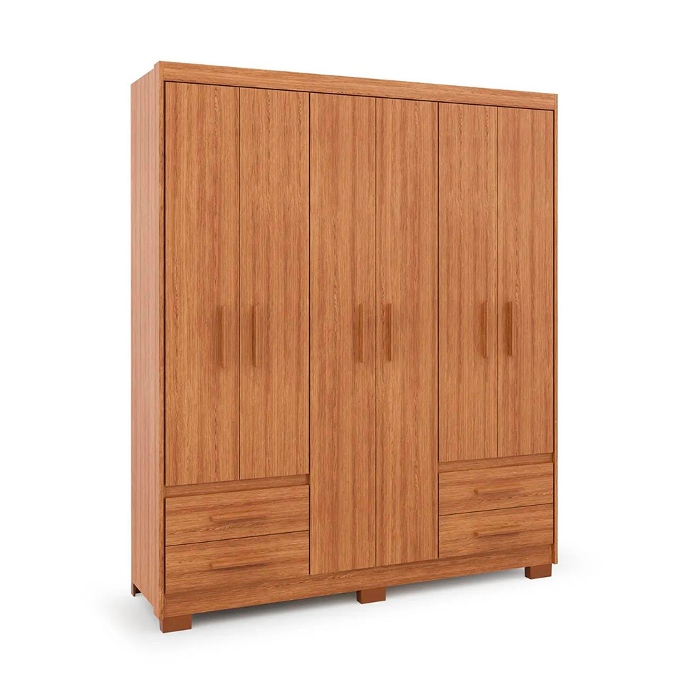 Guarda-Roupa Casal Primacy 6 Portas 4 Gavetas Freijó