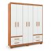 Guarda-Roupa Casal Primacy 6 Portas 4 Gavetas Freijó Wood e Off White