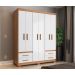 Guarda-Roupa Casal Primacy 6 Portas 4 Gavetas Freijó Wood e Off White