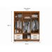 Guarda-Roupa Casal Primacy 6 Portas 4 Gavetas Freijó Wood e Off White
