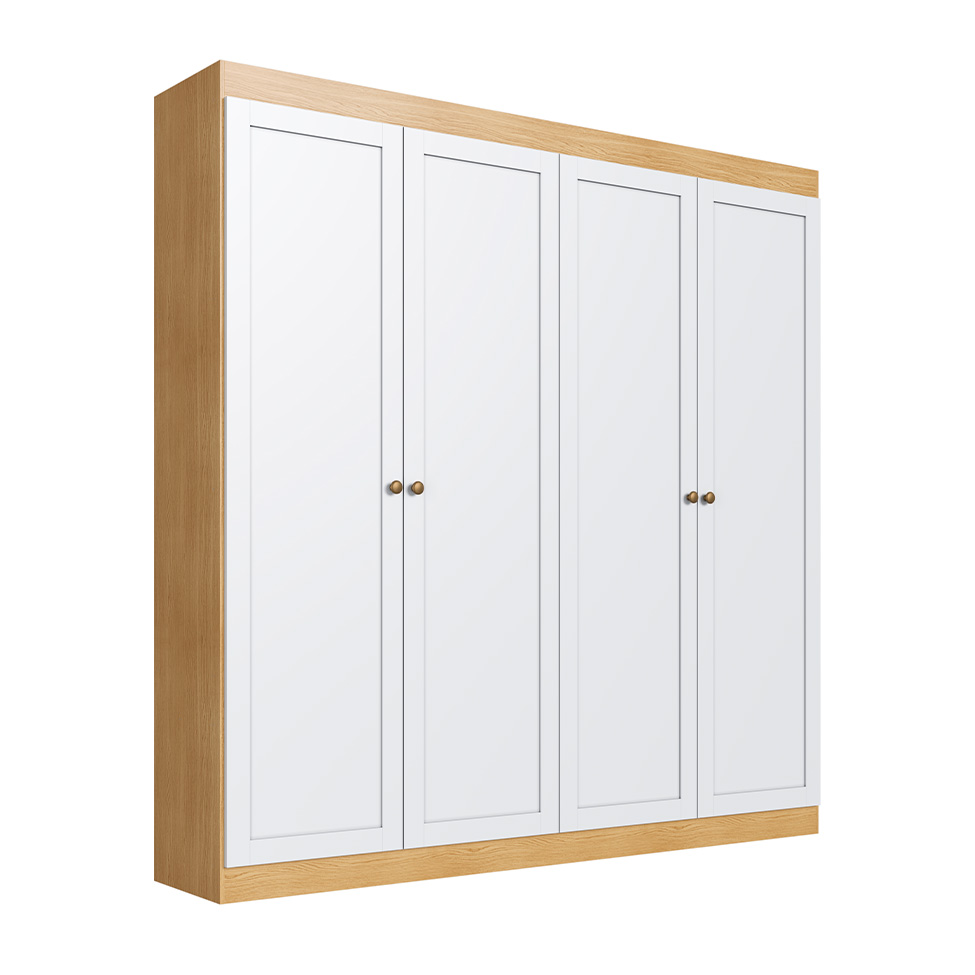 Guarda-Roupa Casal Provençal 4 PT 2 GV Savana e Branco