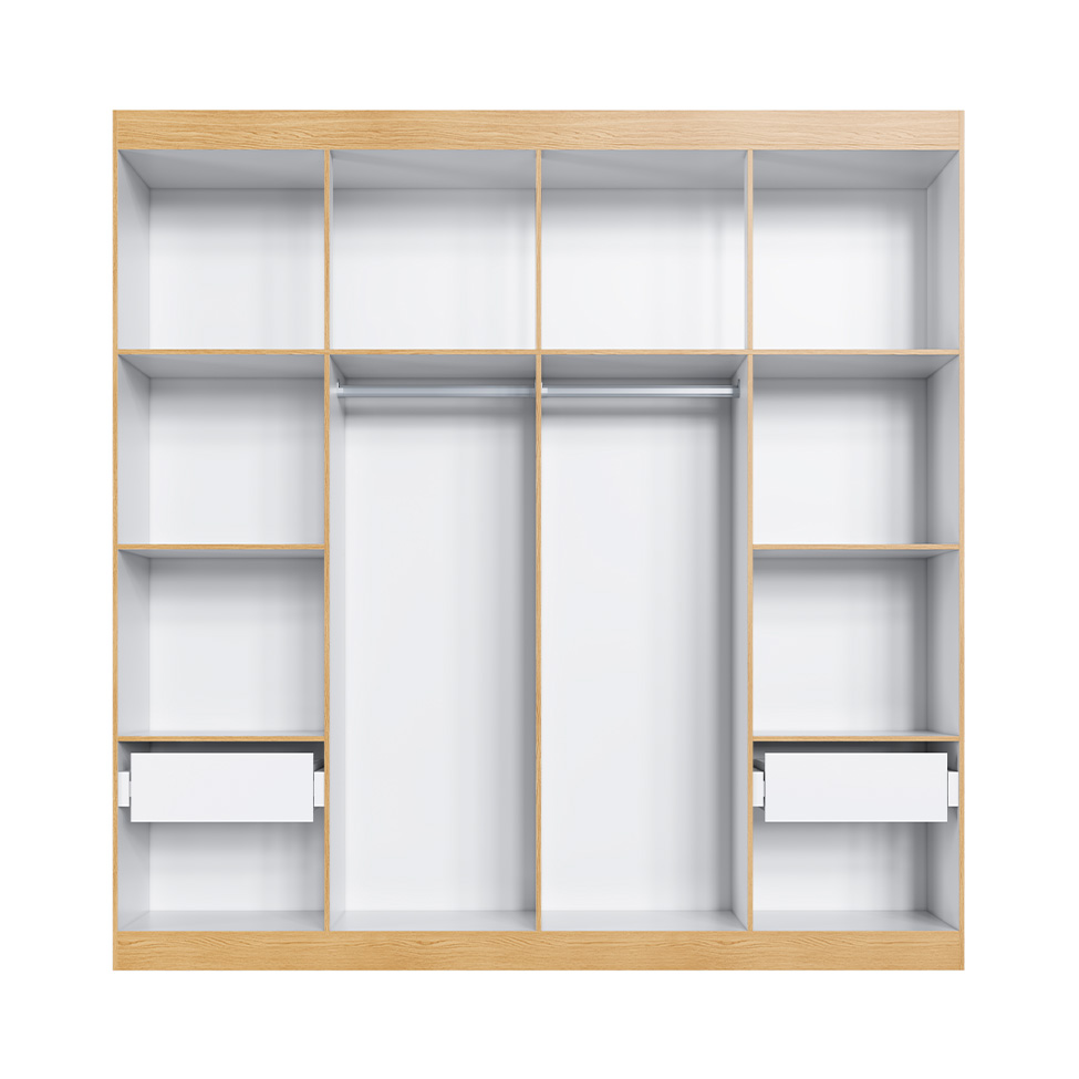 Guarda-Roupa Casal Provençal 4 PT 2 GV Savana e Branco