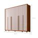 Guarda-Roupa Casal Quintus Ripado 6 Portas 6 Gavetas Freijó e Off White