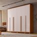 Guarda-Roupa Casal Quintus Ripado 6 Portas 6 Gavetas Freijó e Off White