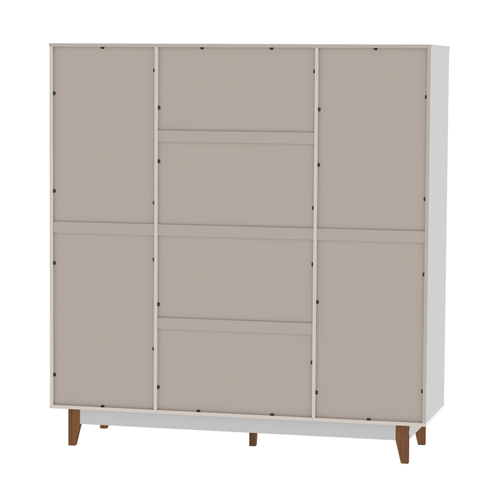 Guarda-Roupa Casal Retrô 4 Portas 3 Gavetas Branco