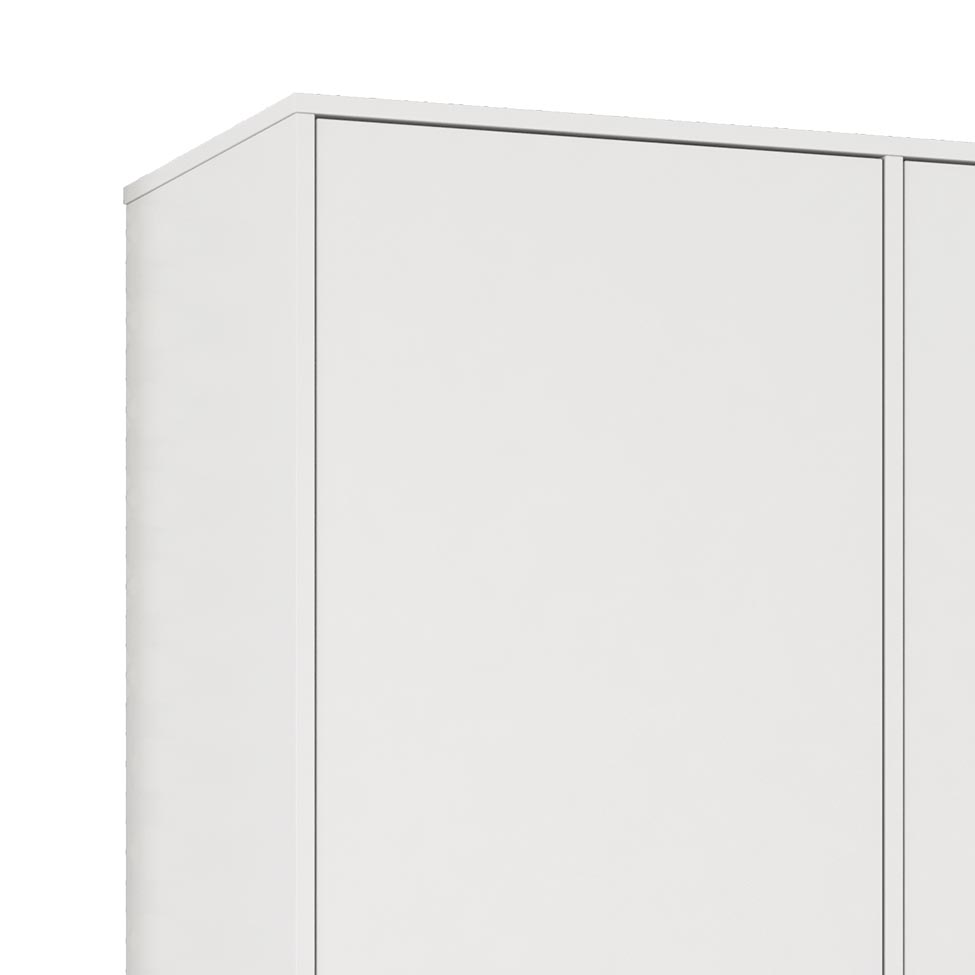 Guarda-Roupa Casal Retrô 4 Portas 3 Gavetas Branco